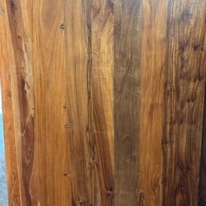 Recycled teak table with plank joined rectangular surface