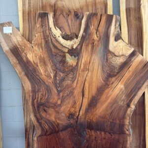 Live edge claro walnut table with natural slab rectangular surface