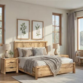 Panel Bed with Dresser, Mirror and Nightstand Bedroom Set